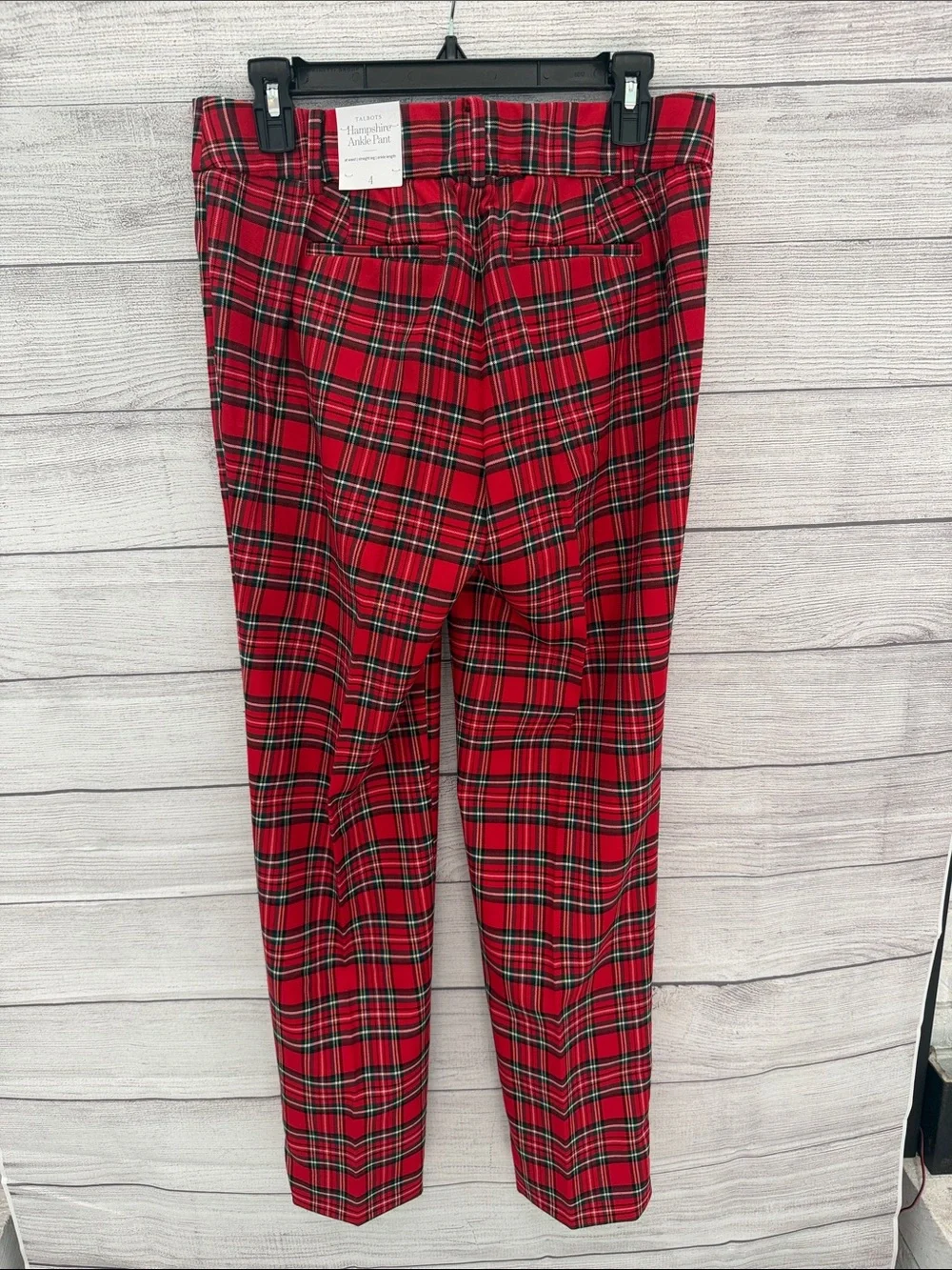 Talbots Red Tartan Plaid Dress Pants - Picture 2 of 6